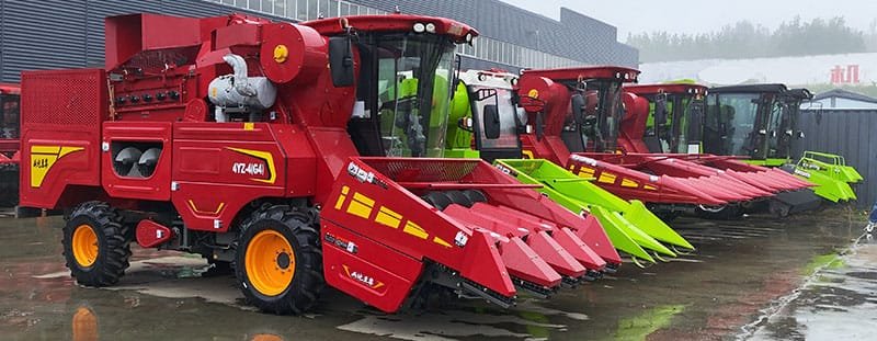 corn combine harvester